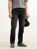 Straight Fit Faded Denim Jeans | Black