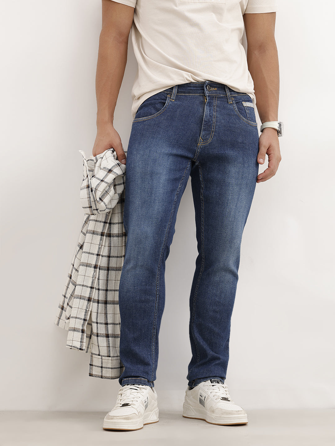 Faded Slim Fit Denim Jeans | Blue