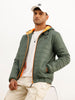 Solid Regular Fit Puffer Jacket | Dark Green