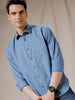 Solid Sleek Blue Slim Fit Shirt