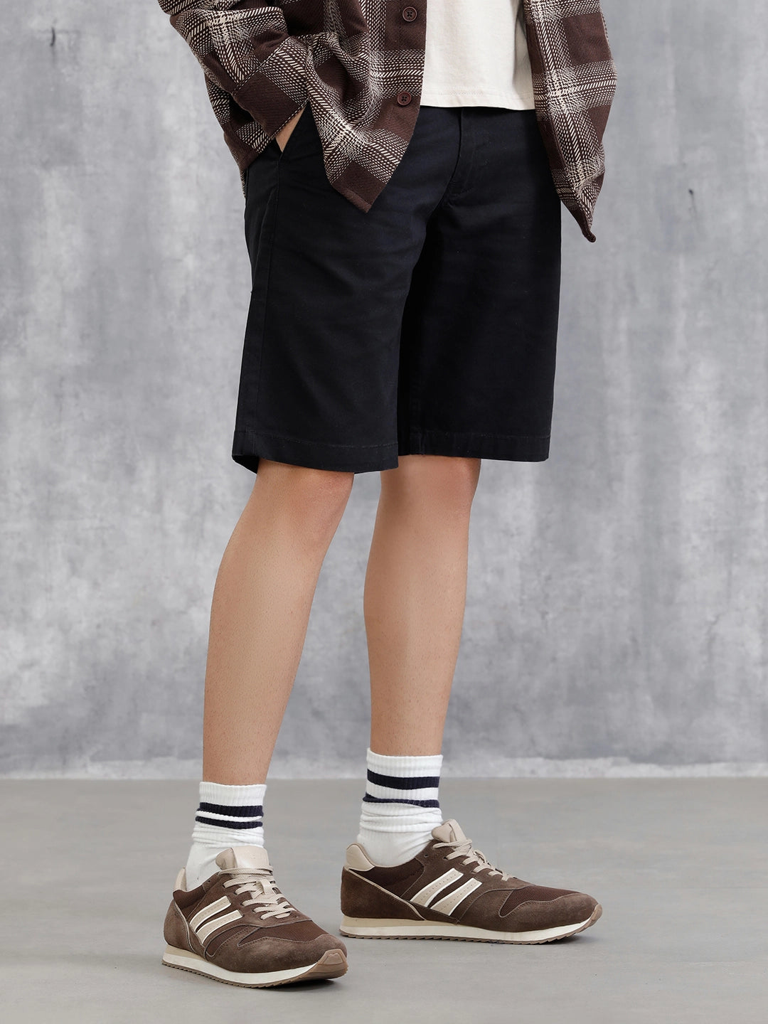 Solid Regular Fit Shorts | Black