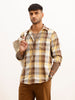 Slim Fit Checkered Full Sleeve Shirt | Yellow