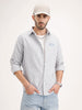 Comfort Fit Striped Patch Detailed Shirt | Grey