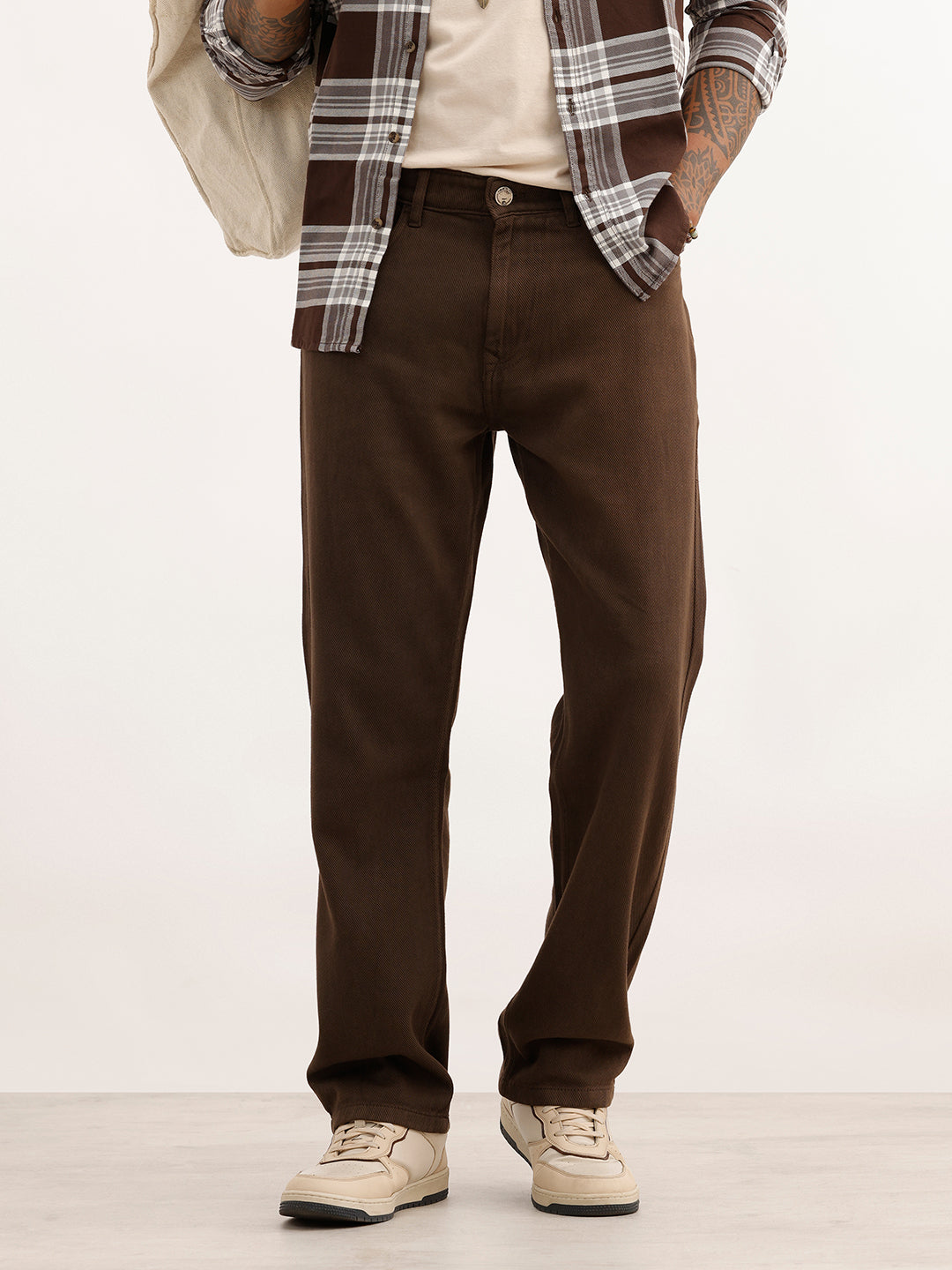 Solid Anti Fit Denim Jeans | Khaki