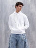 Solid Casual Slim Fit Hooded Sweatshirt | White
