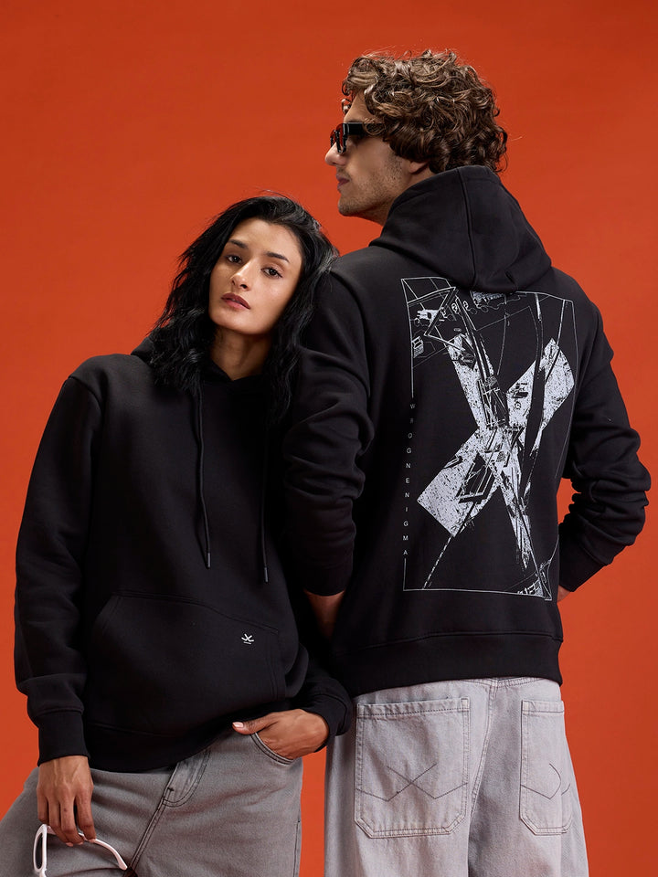 Men's Comfot Fit Graphic Print Hoodie  |  Black