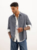 Regular Fit Striped Full Sleeve Shirt | Blue