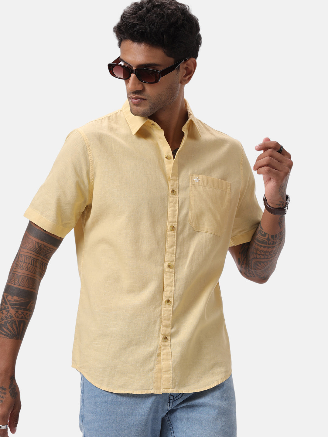 Beige Vogue Half Sleeve Shirt