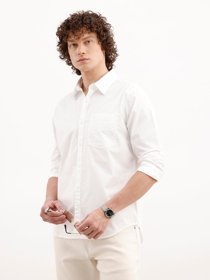 Solid Slim Fit Shirt | White