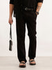Solid Straight Fit Trouser | Black