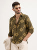 Regular Fit Jaquard AOP Shirt | Green
