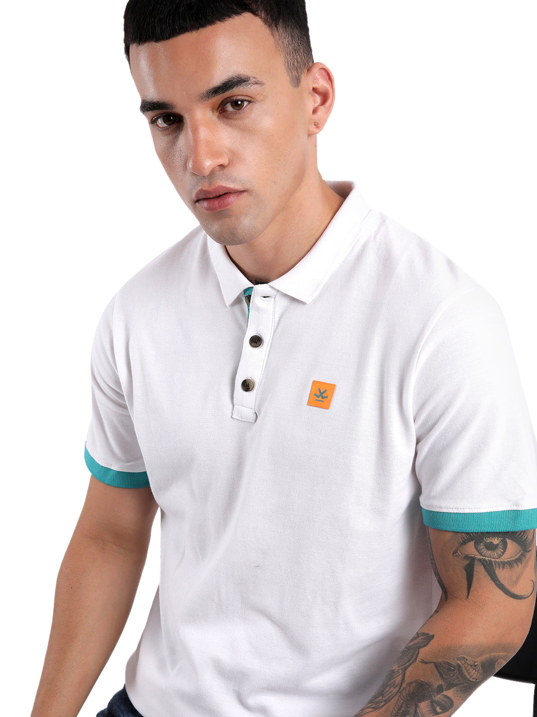 White Pique Basic Polo T-Shirt