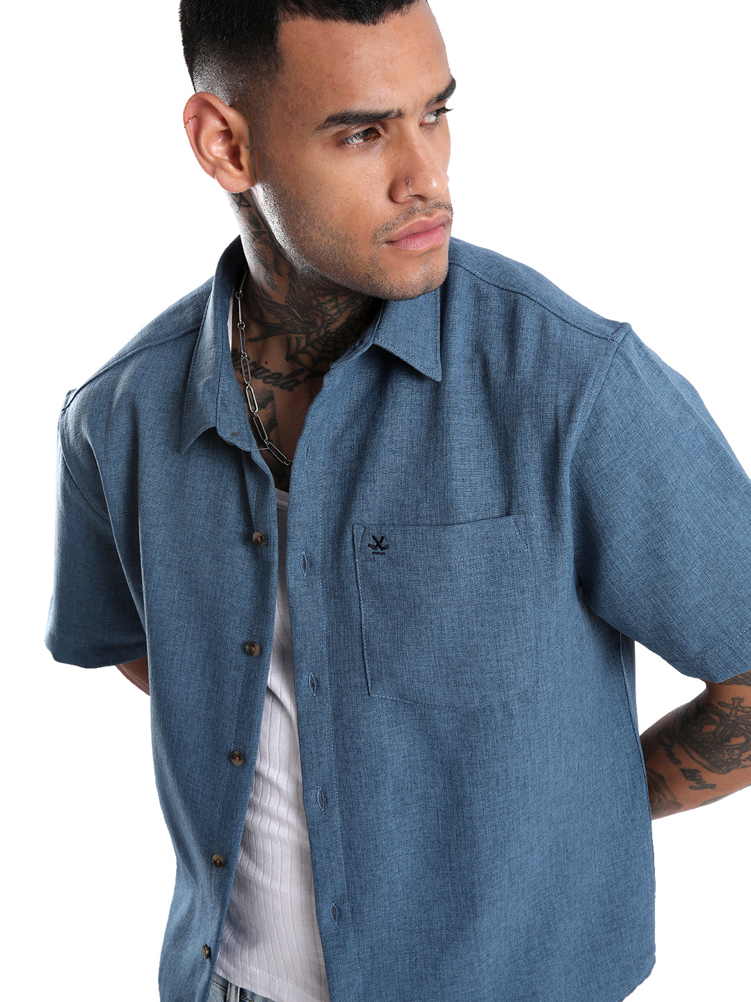 Summer Blue Short Sleeve Shirt