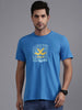 Typographic Chest Print Blue T-Shirt