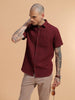 Textured Short Sleeve Shirt | Maroon