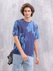 Graphic Aop Oversized T-Shirt  | Navy Blue