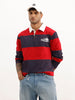 Comfort Fit Full Sleeve Striped Polo T-Shirt | Red