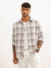 Slim Fit Checkered Full Sleeve Shirt | Grey