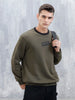Wrogn Comfort Fit Graphic Sweatshirt | Olive