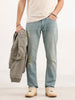 Faded Slim Fit Distressed Denim Jeans | Light Blue