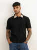 Classic Contrast Collar Polo T-Shirt | Black