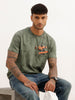 Slim Fit Placement Puffer Printed T-Shirt | Green