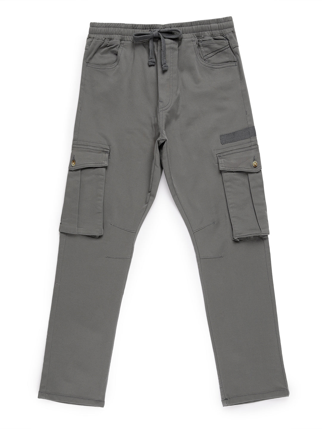 Grey Straight Fit Cargo Trousers