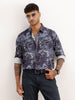 Slim Fit AOP Full Sleeve Shirt | Blue