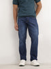 Straight Fit Faded Denim Jeans | Blue
