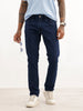 Solid Slim Fit Denim Jeans | Dark Blue