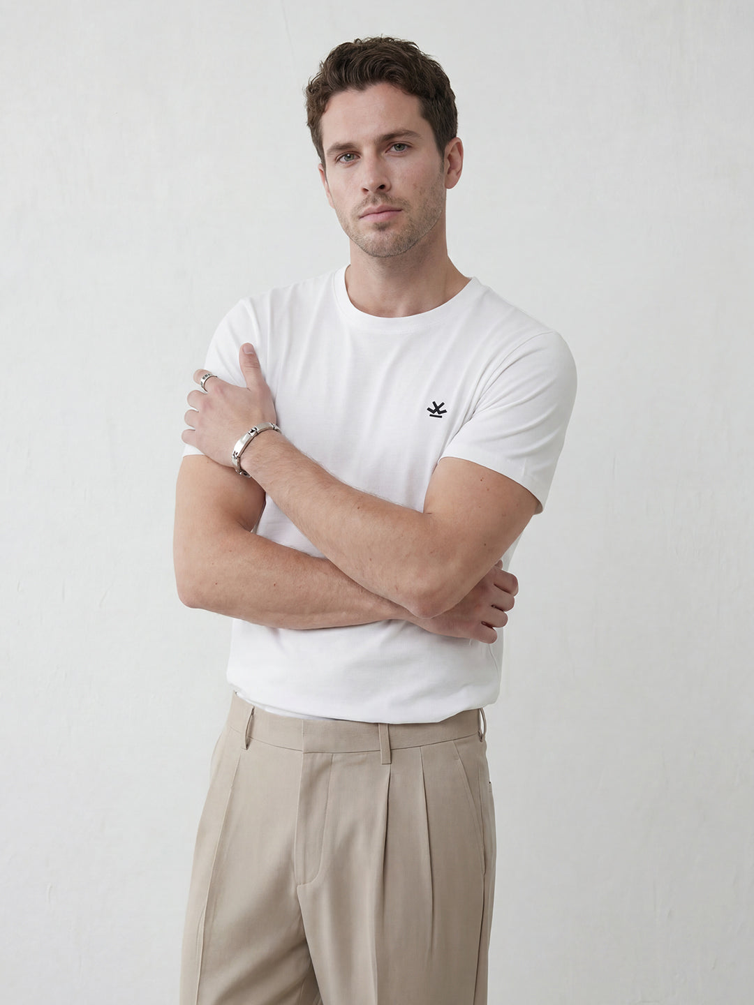 Solid Slim Fit T-Shirt | White