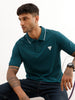 Slim Fit Tipping Collar Polo T-Shirt | Teal
