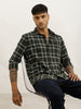 Classic Slim Fit Checkered Shirt | Dark Green