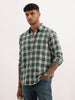 Regular Fit Checkered Full Sleeve Shirt | Dark Green