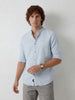 Slim Fit Mandrin Collar Shirt | Light Blue