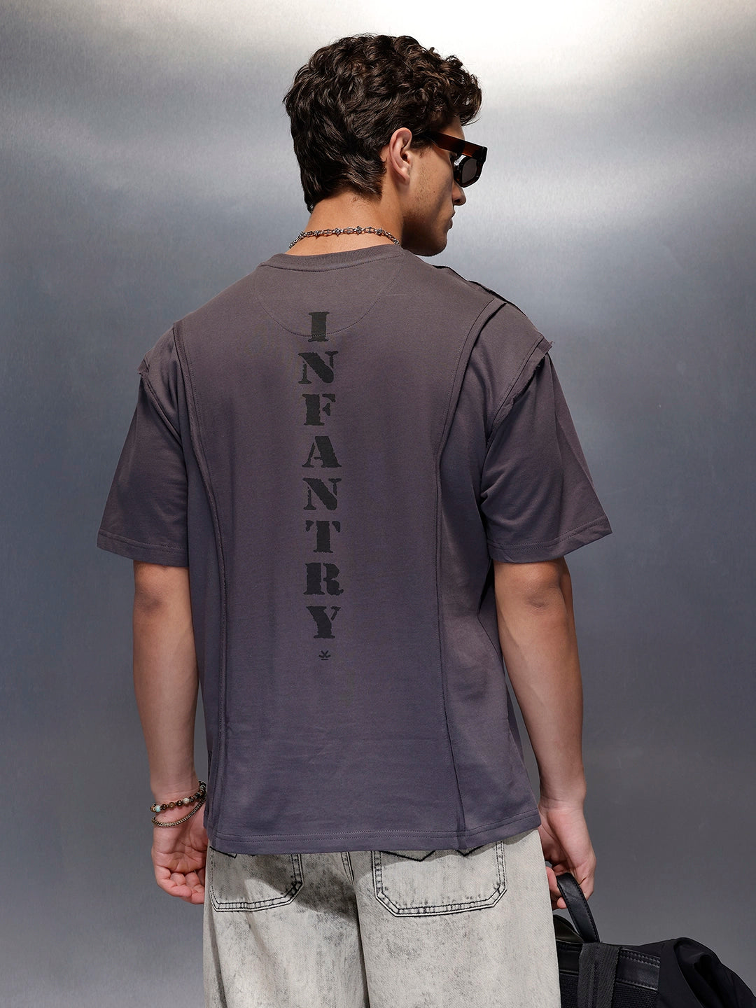 Oversized Cut And Sew T-Shirt | Charcoal