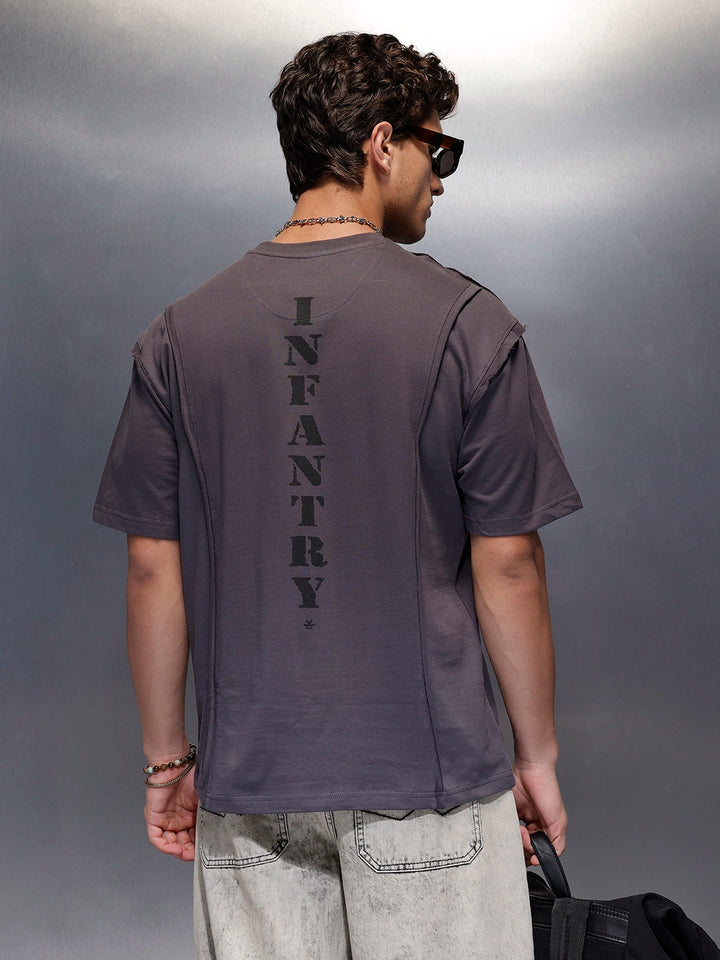 Oversized Cut And Sew T-Shirt   |  Charcoal