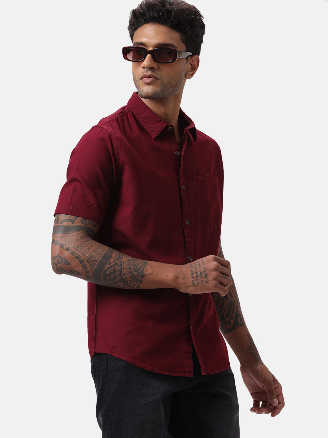 Wine Vogue Half Sleeve Shirt