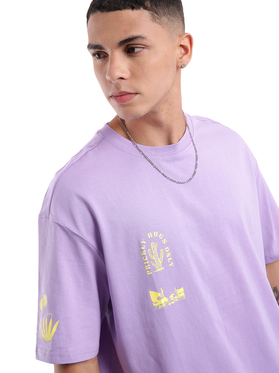 Elite Purple Printed Oversized T-Shirt