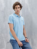 Minimalist Solid Polo Tee For Men | Light Blue