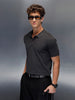 Wrogn Smart Casual Slim Fit Polo for Men | Dark Grey
