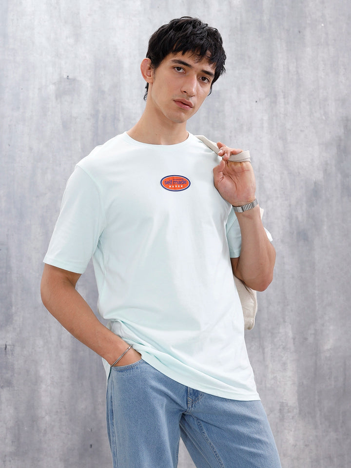 Men's Casual Graphic Printed T-Shirt | Light Blue
