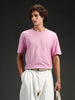 Wrogn Men's Raw Edged Oversized Graphic Tee | Purple