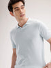 Slim Flat Knit Polo T-Shirt | Light Blue