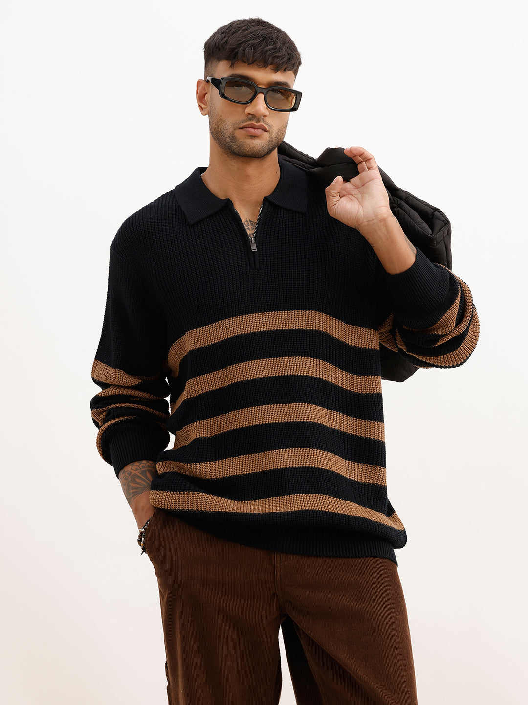 Classic Comfort Fit Knitted T-Shirt | Black