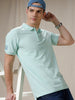 Attitude Printed Blue Polo T-Shirt