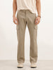Solid Straight Fit Utility Trouser | Beige