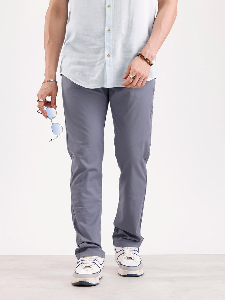 Solid Slim Fit Trouser   |  Grey