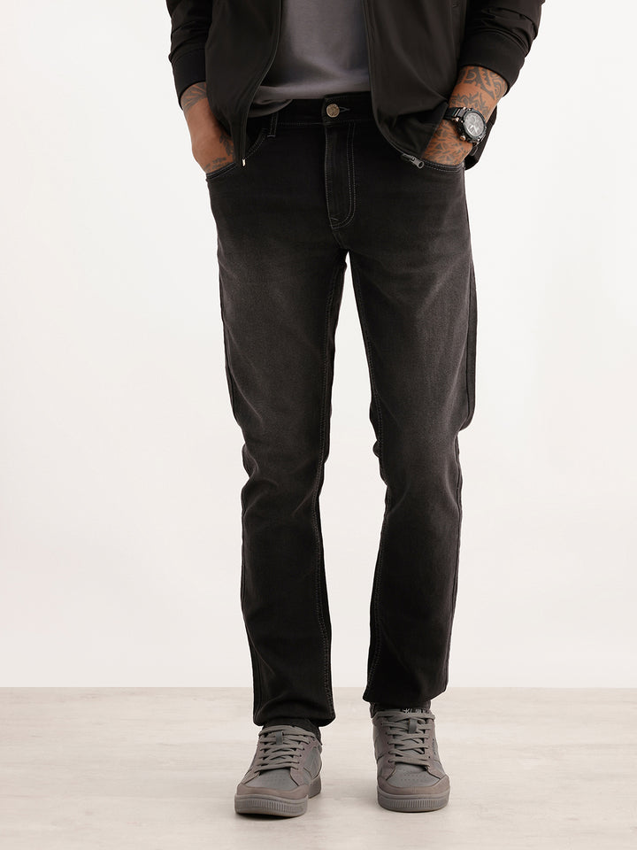 Washed Slim Fit Denim Jeans | Black