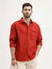 Oversized Fit Solid Shirt | Red